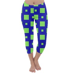 Squares Grid Seamless Capri Winter Leggings 