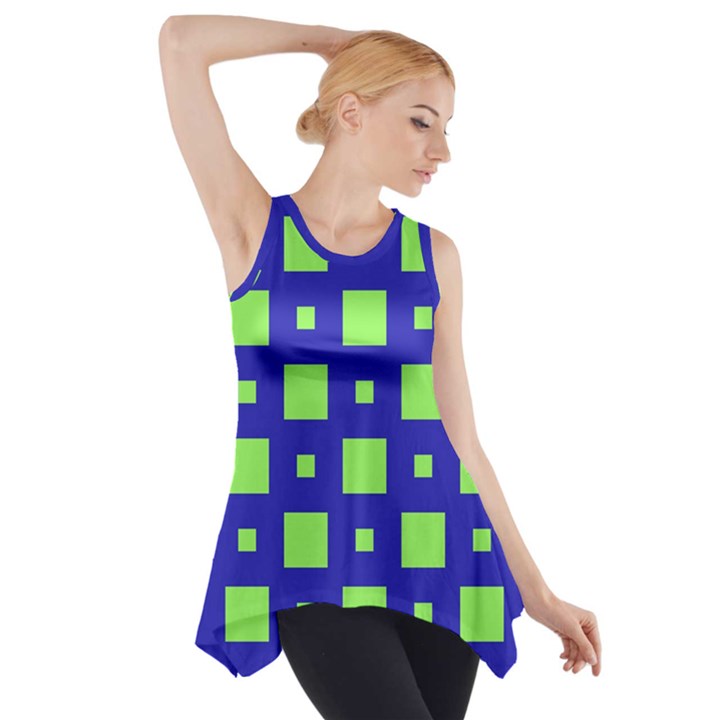 Squares Grid Seamless Side Drop Tank Tunic