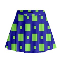 Squares Grid Seamless Mini Flare Skirt by Vaneshart