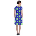 Squares Grid Seamless Short Sleeve Front Wrap Dress View2