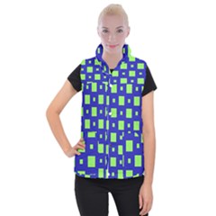 Squares Grid Seamless Women s Button Up Vest