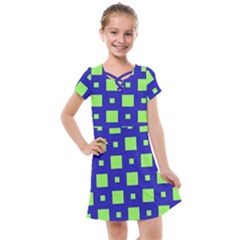 Squares Grid Seamless Kids  Cross Web Dress by Vaneshart