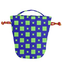 Squares Grid Seamless Drawstring Bucket Bag by Vaneshart