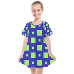 Squares Grid Seamless Kids  Smock Dress by Vaneshart