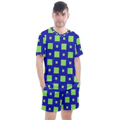 Squares Grid Seamless Men s Mesh Tee and Shorts Set