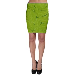 Pattern Leaves Walnut Nature Bodycon Skirt by Vaneshart