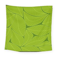 Pattern Leaves Walnut Nature Square Tapestry (large) by Vaneshart