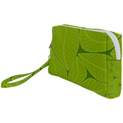 Pattern Leaves Walnut Nature Wristlet Pouch Bag (small)