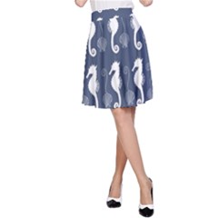 Seahorse Shell Pattern A-line Skirt by Vaneshart