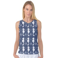 Seahorse Shell Pattern Women s Basketball Tank Top by Vaneshart