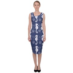 Seahorse Shell Pattern Sleeveless Pencil Dress by Vaneshart