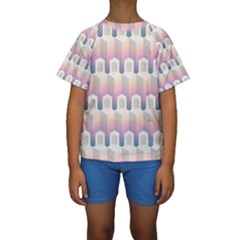 Seamless Pattern Background Entrance Kids  Short Sleeve Swimwear by Vaneshart