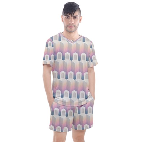 Seamless Pattern Background Entrance Men s Mesh Tee And Shorts Set by Vaneshart