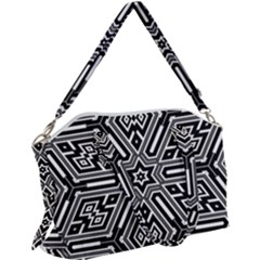 Grid Pattern Backdrop Canvas Crossbody Bag