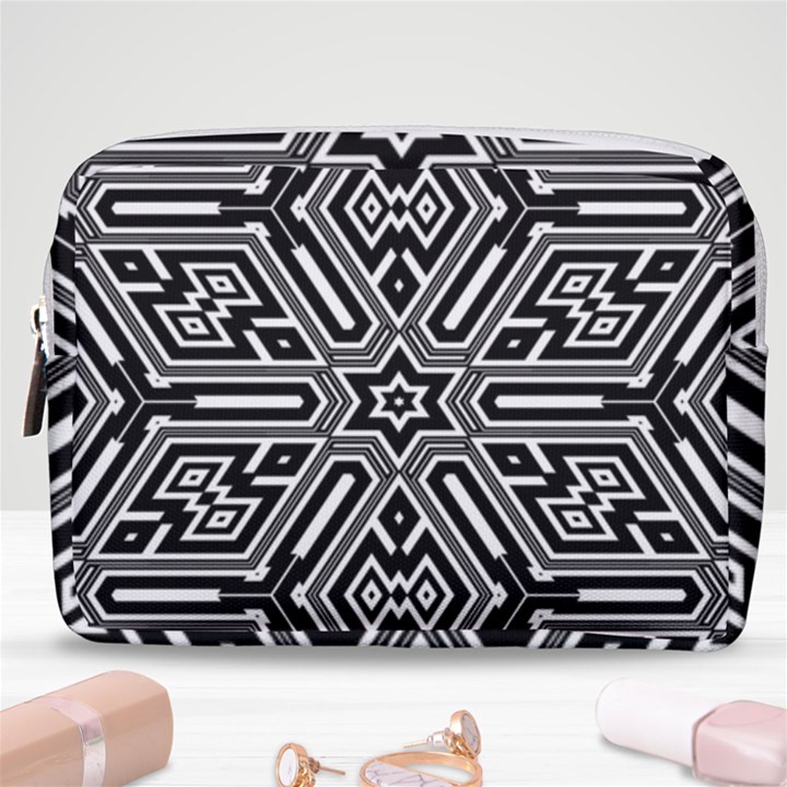 Grid Pattern Backdrop Make Up Pouch (Medium)