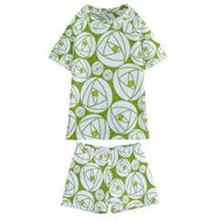 Rose Abstract Rose Garden Kids  Swim Tee And Shorts Set