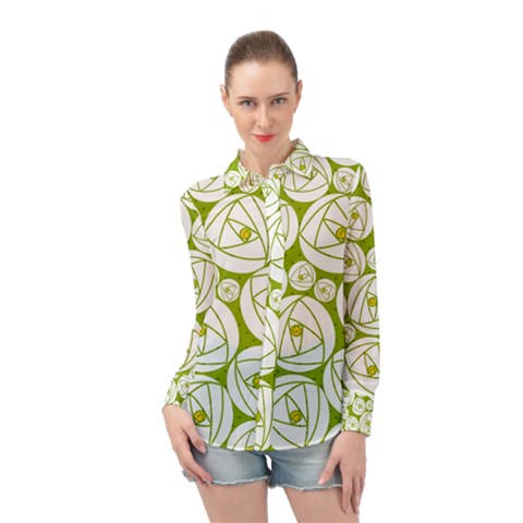 Rose Abstract Rose Garden Long Sleeve Chiffon Shirt by Vaneshart