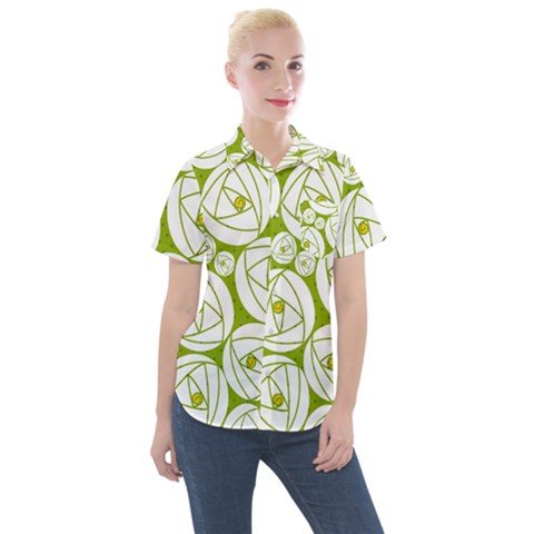 Rose Abstract Rose Garden Women s Short Sleeve Pocket Shirt by Vaneshart