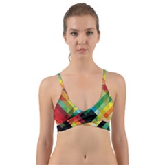 Pattern Colorful Geometry Abstract Wallpaper Wrap Around Bikini Top