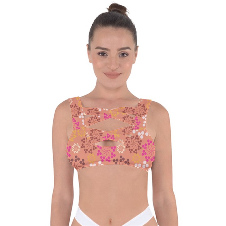 Abstract Seamless Pattern Graphic Pattern Bandaged Up Bikini Top