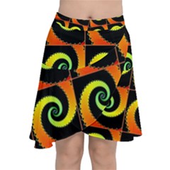 Spiral Seamless Pattern Chiffon Wrap Front Skirt