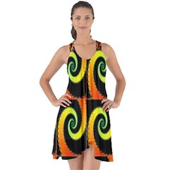 Spiral Seamless Pattern Show Some Back Chiffon Dress