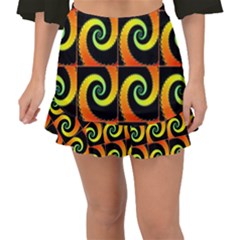 Spiral Seamless Pattern Fishtail Mini Chiffon Skirt