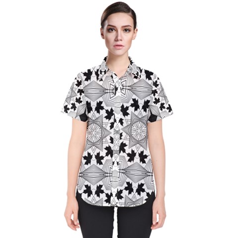 Seamless Pattern With Maple Leaves Women s Short Sleeve Shirt by Vaneshart