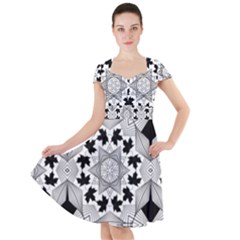 Seamless Pattern With Maple Leaves Cap Sleeve Midi Dress by Vaneshart