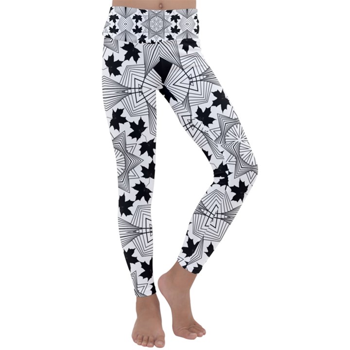 Seamless Pattern With Maple Leaves Kids  Lightweight Velour Classic Yoga Leggings