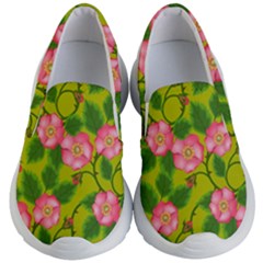 Roses Flowers Pattern Kids  Lightweight Slip Ons by Vaneshart