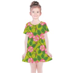 Roses Flowers Pattern Kids  Simple Cotton Dress by Vaneshart