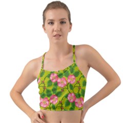 Roses Flowers Pattern Mini Tank Bikini Top