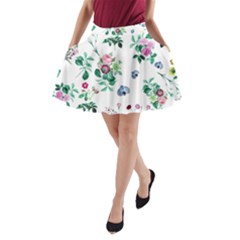 Leaves Green Aop A-line Pocket Skirt by Vaneshart