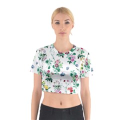 Leaves Green Aop Cotton Crop Top by Vaneshart