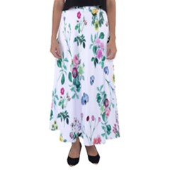 Leaves Green Aop Flared Maxi Skirt by Vaneshart