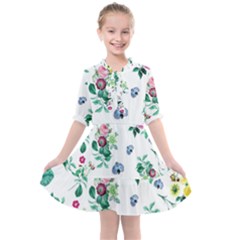 Leaves Green Aop Kids  All Frills Chiffon Dress by Vaneshart