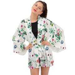 Leaves Green Aop Long Sleeve Kimono