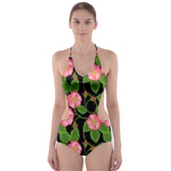 Roses Flowers Bud Cut-out One Piece Swimsuit by Vaneshart