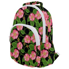 Roses Flowers Bud Rounded Multi Pocket Backpack by Vaneshart