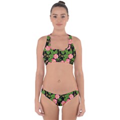 Roses Flowers Bud Cross Back Hipster Bikini Set by Vaneshart