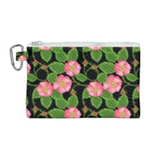 Roses Flowers Bud Canvas Cosmetic Bag (medium) by Vaneshart