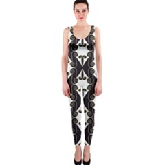 Abstract Seamless Pattern Graphic Black One Piece Catsuit by Vaneshart