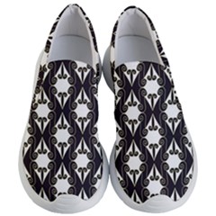 Abstract Seamless Pattern Graphic Black Women s Lightweight Slip Ons by Vaneshart