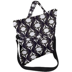 Abstract Seamless Pattern Graphic Black Fold Over Handle Tote Bag by Vaneshart