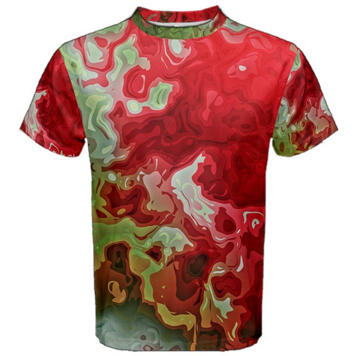 Abstract Stain Red Men s Cotton Tee