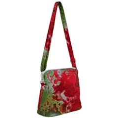 Abstract Stain Red Zipper Messenger Bag by Vaneshart