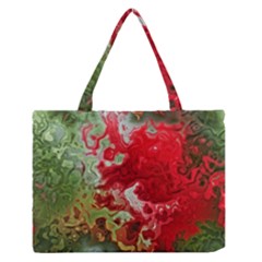 Abstract Stain Red Zipper Medium Tote Bag by Vaneshart