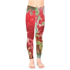 Abstract Stain Red Kids  Leggings by Vaneshart