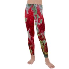 Abstract Stain Red Kids  Lightweight Velour Leggings by Vaneshart